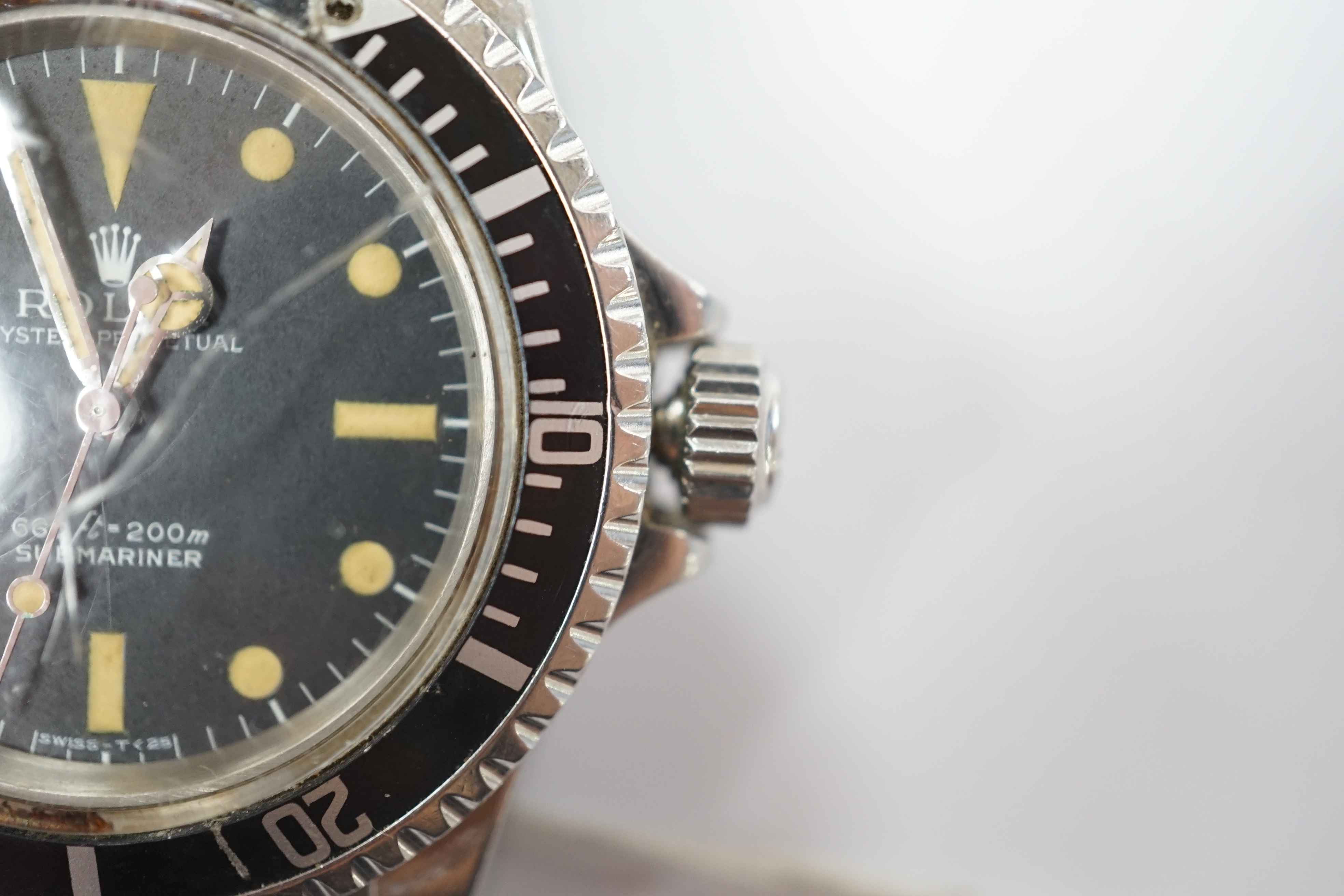 A gentleman's early 1970's stainless steel Rolex Oyster Perpetual Submariner wrist watch